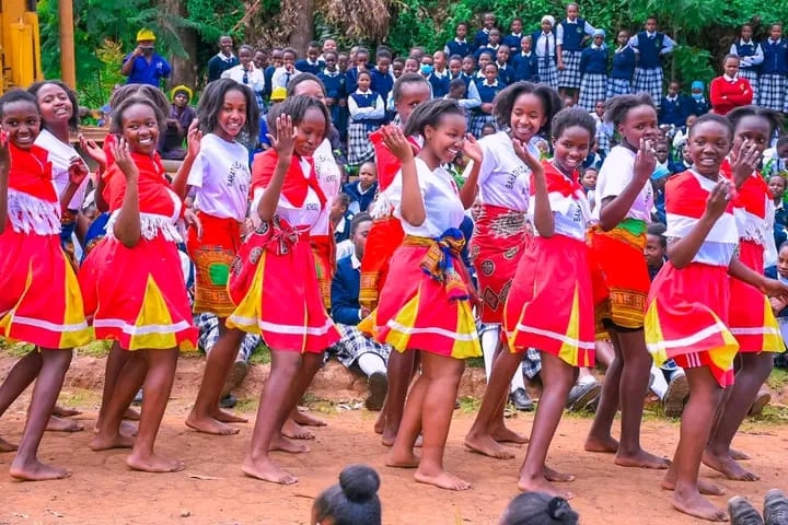 Students demonstrating teamwork and unity